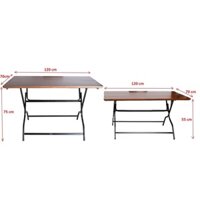 Bàn chữ nhật chân sắt dành cho quán ăn