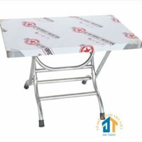 Bàn chữ nhật inox 201 rộng 0,6m dài 1m chân cao
