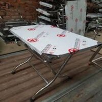 Bàn chữ nhật  inox xếp gọn