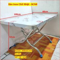 Bàn Chữ Nhật Inox D100xR60xC57cm - BCN8