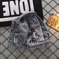 Bán Cổ Áo Khoác Mickey Denim Cho Bé Trai Thời Trang Áo Khoác Trẻ Em Quần Áo Mùa Thu Bé Gái Quần Áo Ngoài Hoạt Hình Jean Áo Khoác Áo Khoác