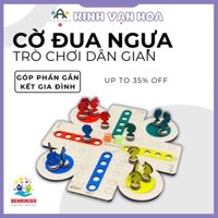 Bàn Cờ Đua Ngựa Bằng Gỗ Cờ Cá Ngựa Cao Cấp Kèm Xúc Xắc Nhựa Đặc Boardgame Trí Tuệ