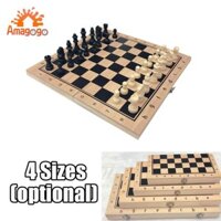 Bàn cờ gấp Cờ vua bằng gỗ trong 1, với Bộ hai loại bản thảo tròn, tích hợp thêm miếng tròn