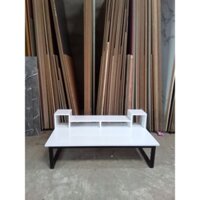 Bàn có kệ loa chân sắt màu đen kết hợp mặt gỗ mdf màu trắng