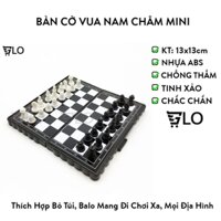 Bàn Cờ Vua 13x13cm Nam Châm Hít Mini Trắng Đen, Nhỏ Đẹp Bỏ Túi Cao Cấp, Gấp Gọn Kiêm Hộp Đựng Chuẩn Quốc Tế