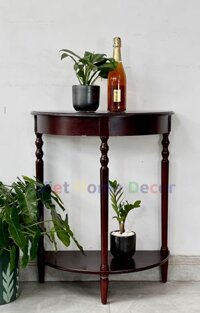 Bàn Console Bán Nguyệt Chân Tiện 4403 - Thương hiệu Viet Home Decor - Màu nâu