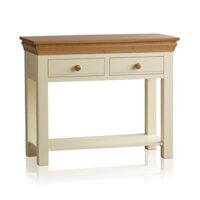 Bàn console trang trí 2 ngăn kéo IBIE Country Cottage gỗ sồi màu kem nóc sồi