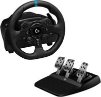 Bàn đạp và bánh xe đua Logitech G923: Sức mạnh TRUEFORCE 1000 Hz, độ nhạy cao, khởi động ly hợp kép và vỏ bằng da tự nhiên (Phiên bản mới) cho PS 5, PS4 và PC