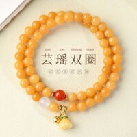 Ban Đầu Hiếm Bồ Đề Vòng Tay Ánh Sáng Sang Trọng Phong Cách Trung Quốc Phiên Bản Học Sinh Wenwan Vòng Tay Bồ Đề Vàng Vòng Tròn Đôi Hạt Vòng Tay 2.23