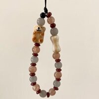 Ban Đầu Tự Chế Phong Cách Trung Hoa Gốm Retro Xương Chó Con Đính Hạt Điện Thoại Di Động Dây Camera ccd Camera ccd Dây Buộc20250220