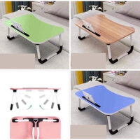 Bàn để laptop có khe để ipad, smartphone chất liệu gỗ cao cấp, bền đẹp