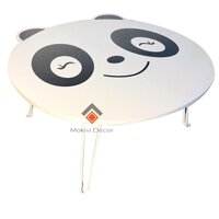 Bàn để laptop xếp gọn hình GẤU PANDA TRẮNG - Bàn gỗ chân xếp - Tặng kèm sổ tay A7