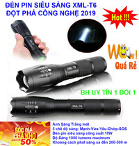 Ban den pin siêu sáng  Ban den pin led - CHỌN NGAY ĐÈN PIN XML-T6 SIÊU SÁNG (Loại tốt) 5 chế độ chiếu sáng MẪU KJ-4 Giảm sốc NGAY TRONG HÔM NAY 50% Bảo hành 1 đổi 1 Sp