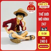 (Bản đẹp) Mô hình One Piece Luffy ngồi cười - cao 15cm rộng 11cm có hộp màu