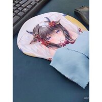 Bàn di chuột Azur Lane với tựa cổ tay, cao su tự nhiên, anime Kenno Niuniu, bàn di chuột 3D chuyên nghiệp cho phụ nữ