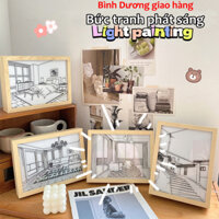 💓Bản địa Việt Nam💓Tranh Vẽ Treo Cạnh Giường Phòng Ngủ Tranh đèn led Tự Làm Sáng Tạo Và Ấm Áp li Đèn Ngủ Hình Dễ Thương D