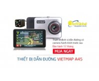 Bản đồ dẫn đường GPS-VietMap A45 dẫn đường kết hợp ghi hành trình trước và sau