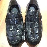 Bán đôi giày lười da cá sấu thật đen siêu đẹp size 41 98%
