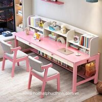 Bàn đôi học sinh có giá sách đẹp BHS19