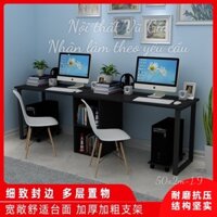 Bàn đôi làm việc học tập có tủ ở giữa màu tuỳ chọn dài 2m