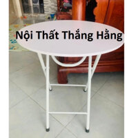 Bàn gấp cao 75cm mặt tròn gỗ công nghiệp nhiều cỡ( Hỏa tốc 1 giờ )