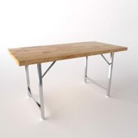 Bàn gấp chân inox mặt gỗ cao cấp 1m6