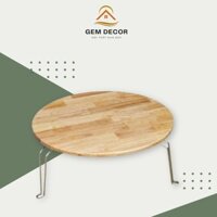 Bàn gấp đa năng gỗ cao su chân sắt to Gem Decor