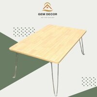 Bàn gấp học sinh gỗ cao su ghép tặng kèm móng cao su chống trơn trượt Gem Decor
