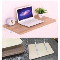 Bàn gập treo tường thông minh Vân Gỗ chống trầy chịu lực tốt đến 40kg + Kèm 2 bản lề khung thép sơn tĩnh điện