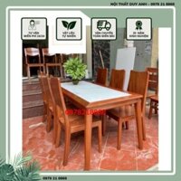Bàn ghế ăn 1m6 ( 6 ghế) gỗ xoan đào (tặng mặt đá đi kèm)