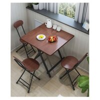 bàn ghế ăn cơm gấp gọn kích thước bàn 80x80cm - ghế nâu