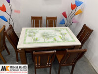 Bàn Ghế Ăn Gỗ Tự Nhiên Mặt Đá 1m6 - BA1011