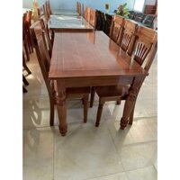 Bàn ghế ăn gỗ xoan đào cao cấp 6 ghế dài 1m6 160 cm