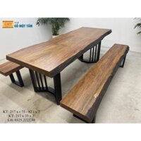 Bàn ghế ăn hiện đại, bàn ghế gỗ tự nhiên, bàn k3 gỗ tự nhiên, bàn ghế phòng ăn, bàn ăn gỗ tự nhiên dài 217 x 82 x 7
