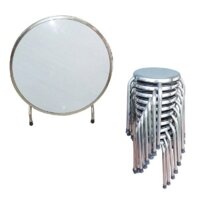 Bàn ghế ăn inox 12 ghế loại thường