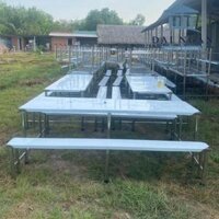 Bàn ghế ăn inox băng ghế dính inox 304