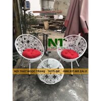 bàn ghế ban công thanh lý,dây nhựa đan giả mây