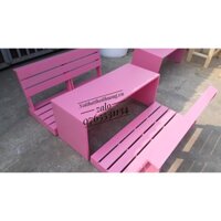 Bàn ghế băng dài bệt gỗ cho quán trà sữa, bàn bệt quán ăn giá rẻ