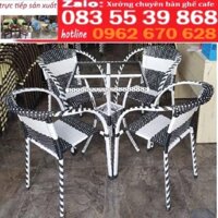 Bàn ghế cafe mây nhựa giá rẻ