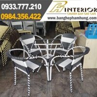 Bàn ghế cafe mây nhựa giá rẻ