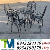 Bàn ghế cafe ngoài trời bàn ghế cafe sắt mỹ nghệ giá rẻ xưởng bàn ghế cafe Thanh Mai