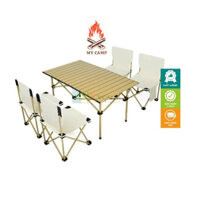 Bàn ghế dã ngoại gấp gọn MY CAMP, Bàn cắm trại siêu nhẹ di động cho 2-6 người, Ghế du lịch siêu nhẹ