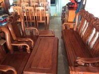 Bàn ghế gỗ hương vân tay 10, 6 món