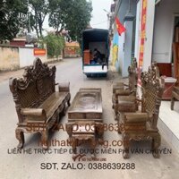 Bàn Ghế Hoàng Gia Gỗ Mun Đuôi Công