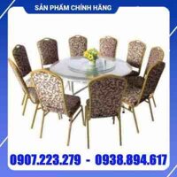 Bàn ghế inox nhà hàng cao cấp – DN010