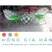 Bàn Ghế Mây Nhựa Đồng Tiền Hồng Gia Hân Bgm22