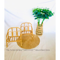 Bàn, Ghế Mini Đồ Chơi Cho Búp Bê Bằng Mây/ Phụ Kiện Decor Phòng Bé, Concept Chụp Hình/ Món Quà