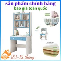 Bàn ghế ngồi học sinh kèm giá sách gỗ thông nhập khẩu, bền chắc đẹp Kích thước 60*40*145cm