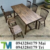 Bàn Ghế Nhà Hàng Vintage, Bàn Ghế Quán Nhậu Đẹp Khung Gỗ