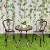 Bàn Ghế Nhôm Đúc Ngoài Trời Mặt Đá ND06--Nội Thất Faha - Bảo Hành 1 Năm